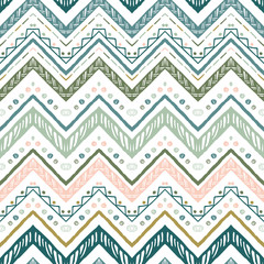 Wall Mural - A seamless ethnic zigzag chevron vector pattern