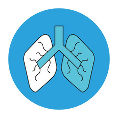 Sticker - human lungs organ isolated icon vector illustration design