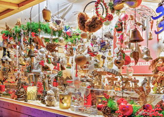 Poster - Stall with various souvenirs at the Vilnius Christmas Market