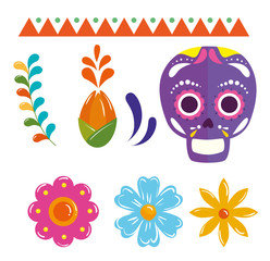 Canvas Print - traditional icons set of cinco de mayo vector illustration design