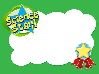 Wall Mural - background template design for science star with green frame