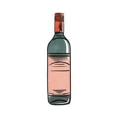 Wall Mural - watercolor vector alkohol bottle illustration