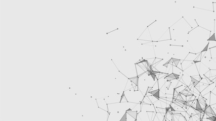 Abstract vector technology background. Network connection structure on white background.
