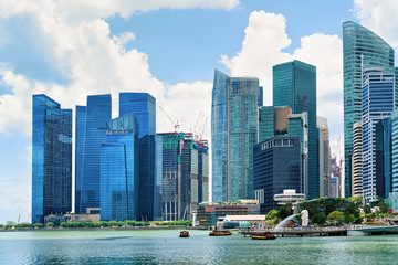 Wall Mural - Skyline of Downtown Core at Marina Bay Financial Center Singapore