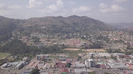 Wall Mural - Aerial view of downtown of Mbabane during daytime, capital city of Eswatini known as Swaziland