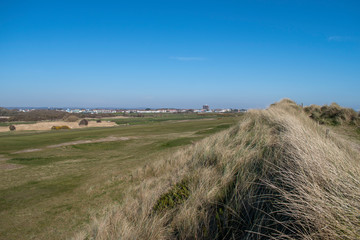 Wall Mural - Littlehampton links Golf Course closed and deserted during the lockdown in England.