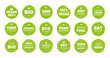 © StarGraphic - Mega collection fresh healthy organic vegan food eat logo labels and tags the different design and green color. Vector hand drawn objects