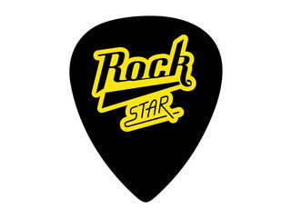 Wall Mural - Rock Star lettering. Guitar signature pick/mediator design