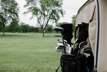 Golf Bag On A Cart