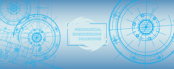 Mechanical engineering drawing. Abstract drawing. Engineering technological wallpaper