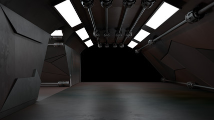 Wall Mural - Space environment, ready for comp of your characters.3D rendering