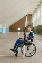 Attractive Female Archer On Wheelchair