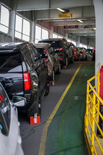 Cars Loaded On Ferry