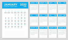 Islamic Calendar Year 2020-1441. Hijri And Gregorian Calendar.