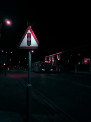 traffic in city at night