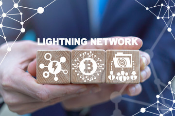 Lightning Network Internet E-Business Concept. Blockchain Connection Net Technology.