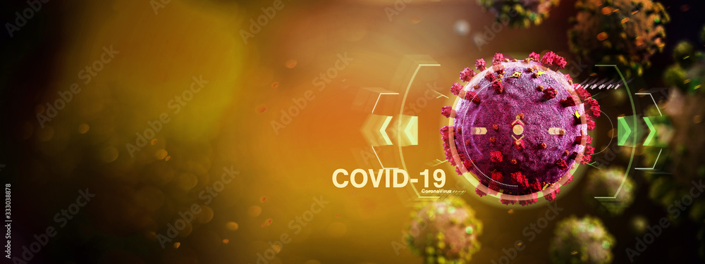 Coronavirus Covid-19 background - 3d rendering - obrazy, fototapety, plakaty 