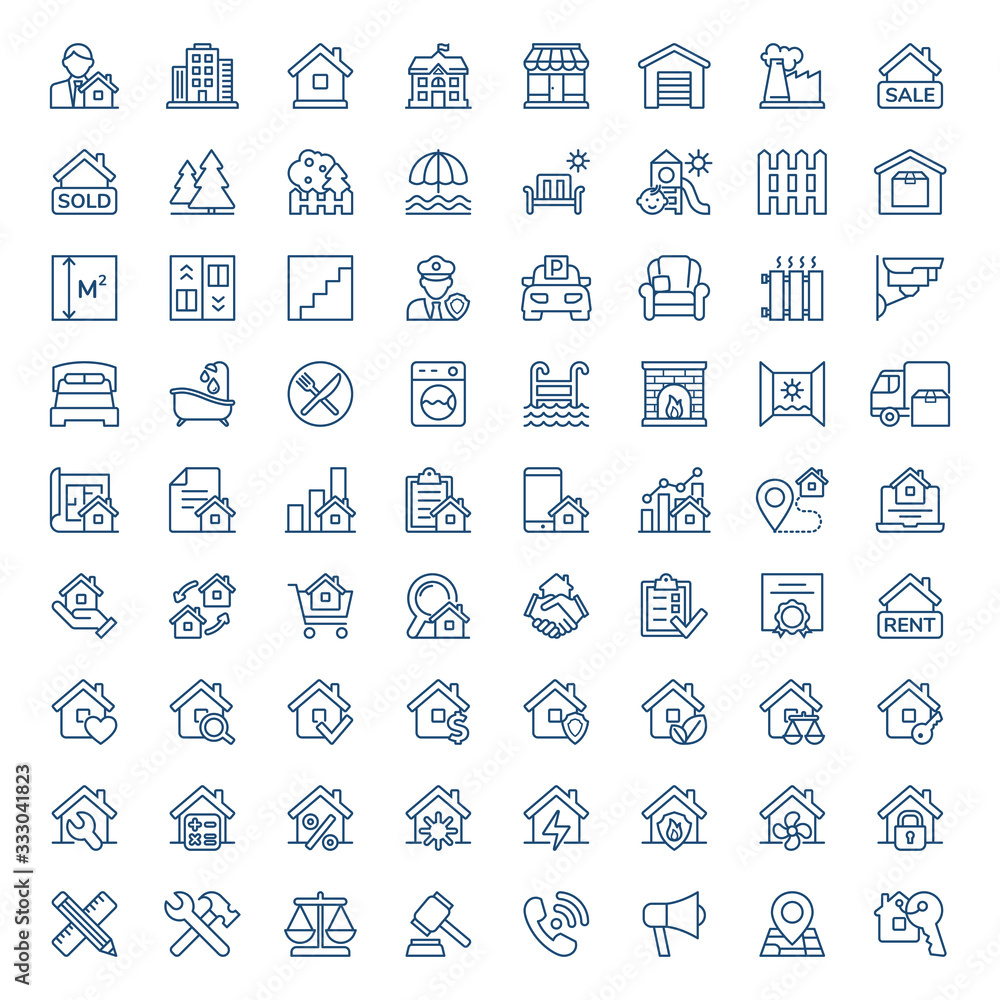 Set of real estate icons. Vector illustration Stock Vector | Adobe Stock
