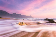 Wide Angle View Of A Stunning Sunset At Kogelbay Just Outside Gordonsbay In Cape Town South Africa