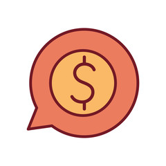 Sticker - Isolated dollar bubble line and fill style icon vector design