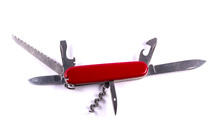 Swiss Army Knife Isolated On White Background