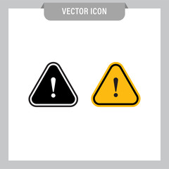 Alert icons. Exclamation sign in triangle, alarm message.