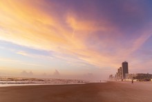 Beach And Sunset In Daytona Beach, Florida