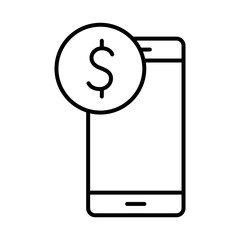 Poster - Isolated smartphone with dollar symbol line style icon vector design