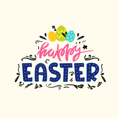 Wall Mural - Easter holiday ad decorative hand drawn lettering.