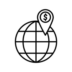 Canvas Print - Isolated global sphere with dollar mark line style icon vector design