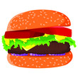 Burger vector illustration, Hamburger, Cheeseburger illustration vector on white background