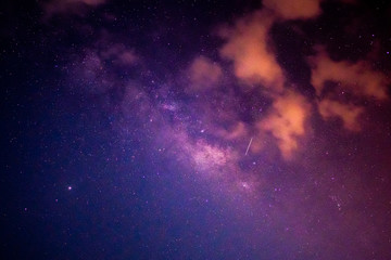 Wall Mural - milky way galaxy and starfield on night sky background, beautiful sky on summer night, bebula outer 