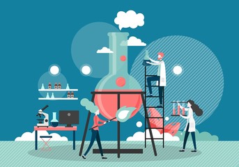 Wall Mural - laboratory medicine, vector flat style design illustration