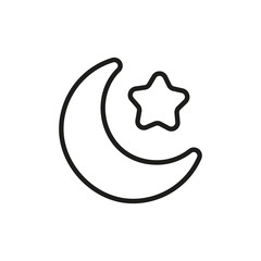 Poster - Simple moon line icon.