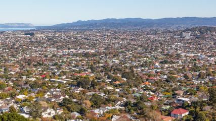 Wall Mural - An aerial view of Mount Albert (on exxtreme right) in Auckland, New Zealand.