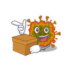 Poster - Duvinacovirus cartoon design style having a box