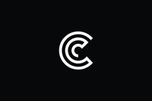 Minimal Elegant Monogram Art Logo. Outstanding Professional Trendy Awesome Artistic C CC CCC Initial Based Alphabet Icon Logo. Premium Business Logo White Color On Black Background