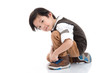 © lalalululala - little asian boy tying his shoes