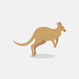 Fototapeta Dinusie - cute kangaroo in flat style on white background