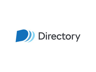 Aufkleber - Abstract directory icon, blue cover and pages silhouette logo template, flat abstract emblem. Concept logotype design for networking, data bases, organize and research. Vector logo.