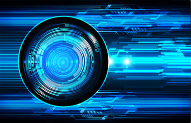 Blue eye cyber circuit future technology concept background