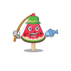 Sticker - A Picture of funny Fishing watermelon ice cream design