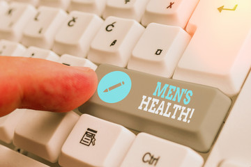 Wall Mural - Conceptual hand writing showing Mens Health. Concept meaning state of complete physical mental and social well being by man