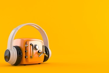 Poster - Orange safe with headphones