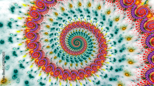 Cuadros en Lienzo Multicolored psychedelic spiral abstract background