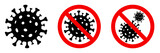 Fototapeta  - Coronavirus icon set. Covid 19. Virus stop sign. Vector