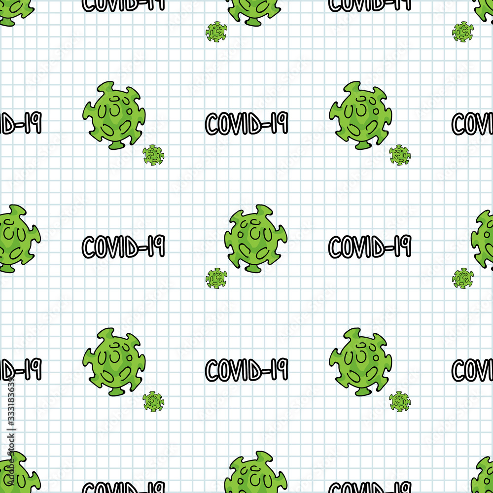 Picture of covid 19 seamless pattern background. Fight , defeat, beat ...