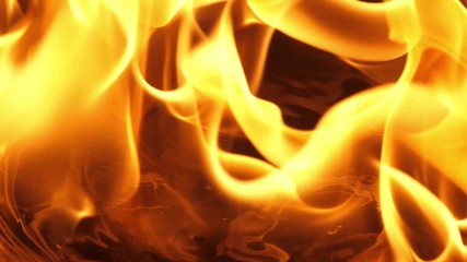 Wall Mural - slow motion speed close up scene on burning matchstick dropping on grunge floor that soak with oil, 