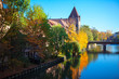 Nuremberg Pegnitz river in the autumn 