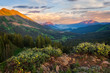Sunset in the Crested Butte Mountains with Wildflowers in the summer